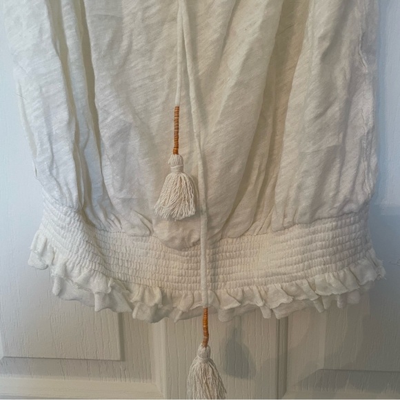 Free People We The Free Hummingbird Top Blouse Boho Summer Small Ivory white EUC - Picture 5 of 8